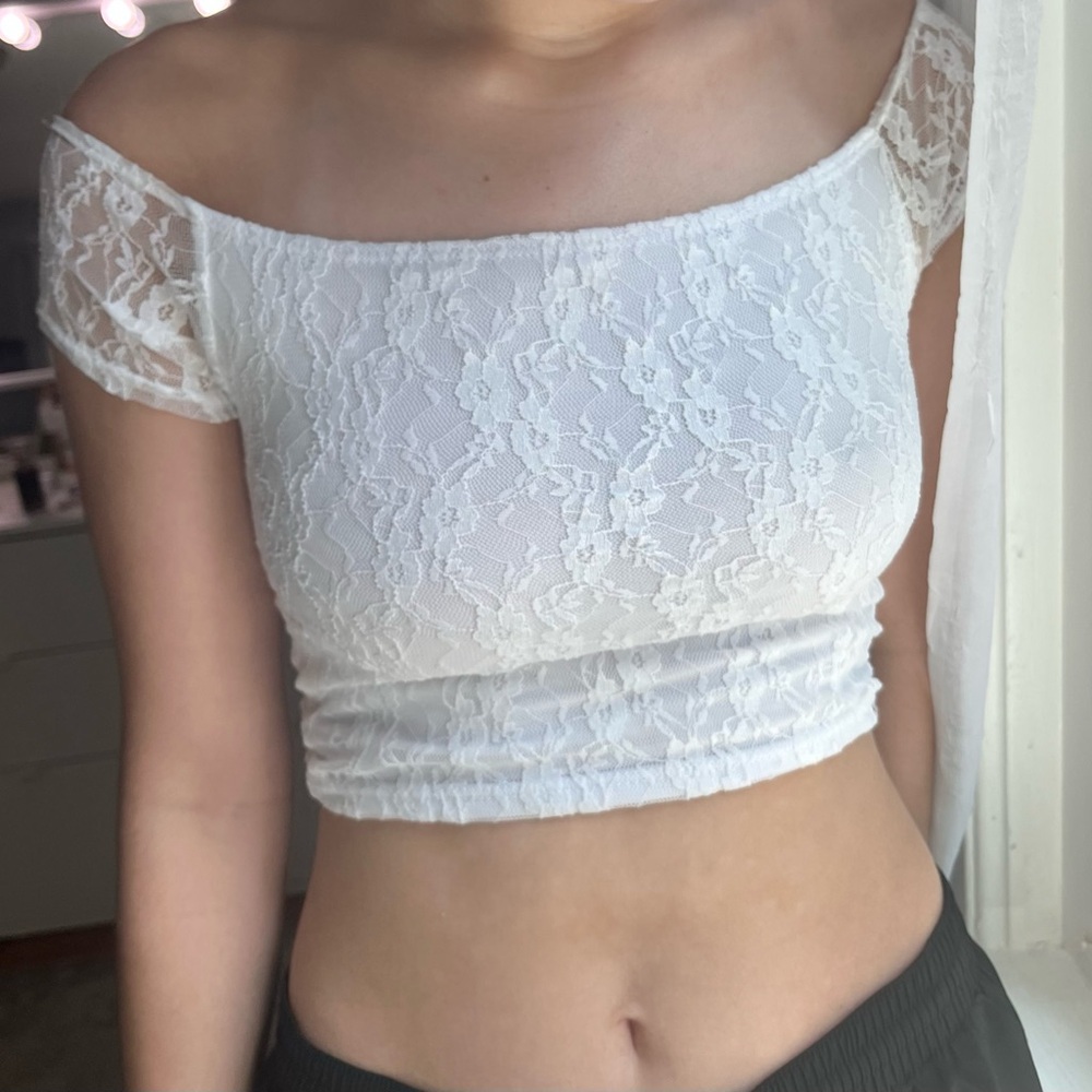 lacey white top